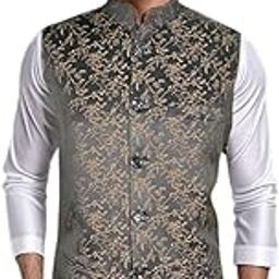 Maroon Tree Jacquard Nehru Jacket for Men - Wedding Jacket for Men-image-81