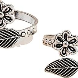 Silver Floral Radiance Toe Ring-image-28