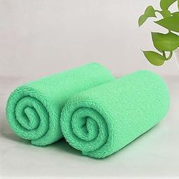 Kuber Industries 2 Pcs Microfiber 30x60cm Cleaning Towel | Multipurpose, Reusable & Water Absorbent Towels for Cleaning Glass, Kitchens & Bathrooms | 350 GSM | Green-image-18