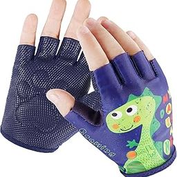 Kids Half-Finger Monkey Bar Gloves for Age 1-9 Boys Girls Climbing Biking Good Grip Control Gloves for Gymnastics Balance Boards Outdoor Sports (Blue, XS)-image-36