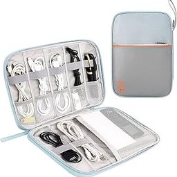 Electronics Organizer Travel Cable Organizer Bag Compact Waterproof Electronic Accessories Cord Case for Hard Drives, Cables, Cords, Chargers (Grey - S12002)-15