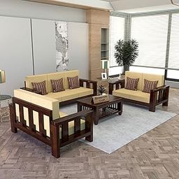 SHREEVAAS CRAFT Sheesham Wooden 7 Seater Sofa Set for Living Room | Solid Wood Sofa | Rosewood Sofa Set for Home & Office | Lounge (Walnut, 3+2+2 Seater)-image-64