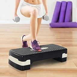 Vruta Aerobic Stepper Adjustable Aerobic Platform Stepper With Risers Step Aerobics Trainer Home Gym Exercise-24