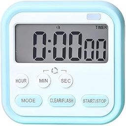 Blue Stopwatch Timer for Study Kitchen Timer Large LCD Screen 24hr Digital Display Magnetic Retractable Stand Loud Alarm Stop Watch Countdown Flashing Light Study Timer for Students Cooking-image-2