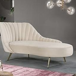 SHINE WOOD ART | Chesterfield Lounger Sofa Chaise Lounge with Stainless Steel Leg for Your Loving Space Living Room, Office, Bedroom (Beige)-image-65