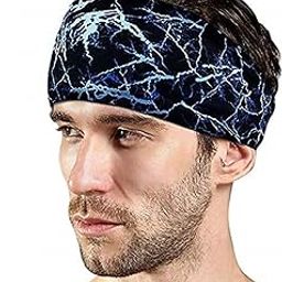 (pack of 1) Serveuttam Sports Headbands for Men Women, 3Pcs Athletic Head Sweatband, Non-Slip & Moisture Wicking, Elastic Yoga Headband Hairband for Working Out, Running, Crossfit, Gym, (sparks)-image-46