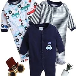 New Born Babies | Cotton Rompers, Jumpsuit, Night Suits for Infants Baby Boys & Girls | Set of 3-image-114