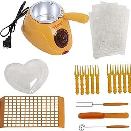 ALLOVA Chocolate Melting Pot Kit Heating Machine Electric Chocolate Tools Candy Chocolate Maker Electric Chocolatiere Melting Pot Candy Chocolate Maker Baking Handmade DIY Gourmet Tools Yellow-image-55