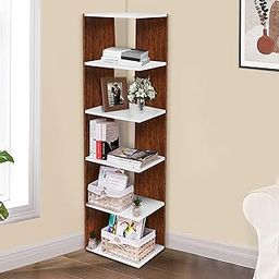 ABOUT SPACE Book Shelf - 5 Tier 5 ft Versatile Book Stand for Home Library, Office Modern Engineered Wood Slim Open Display Rack Shelf for Bedroom Living Room (Oak Red - L 45 x B 31.5 x H 154 cm)-22