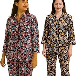 Women’s Printed Full Length Co-Ord Set Combo | Pack of Two-Piece Set - (Multicolour)-image-51
