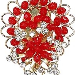 Diamond Studded Traditional Indian Saree Pins Safety Pin Brooch & Sari Pins for Women (Pack of 2)-image-99