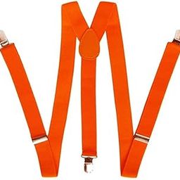 Adjustable Elastic Y Back Style Suspenders for Men and Women (Neon Orange)-image-81