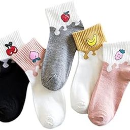 Men's Cotton and Women's Printed Funky Socks-Unisex Ankle-Length, Odour Free, Breathable (Creamy fruit), Ankle Length-image-26