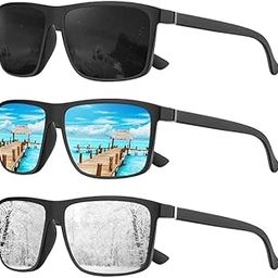 3-Pack Men's Polarized Sunglasses UV400 Protection - Stylish, Durable, and Comfortable Shades for Driving Boating Hiking Riding-28