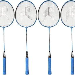 Hipkoo Sports Wide Body Aluminum Badminton Group Racket, Ideal for Beginner, Flexible, Lightweight & Sturdy (Blue, Set of 4)-2