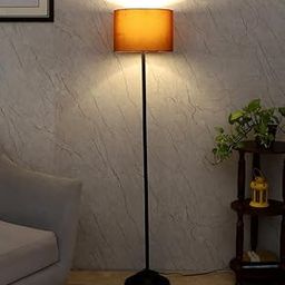 tu casa Foldable Metal Floor Lamps with Brown Shade for Home Décor, Bedrooms Corner, Living Room, Gifting, Diwali Decoration, Hall, Office, Study Room (Height: - 57") - Bulb not Included-image-16