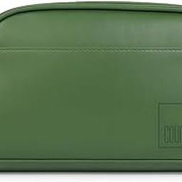 Vegan Leather Toiletry Pouch for Men & Women, High Quality, Shaving Kit Bag & Grooming, Travel Toiletry Bag with Handle, Multiple Compartment, Unisex Travel Toiletry Organizer (Green)-image-11