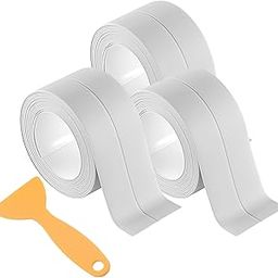 Arearief - 3 Rolls White Caulk Tape Waterproof Self Adhesive for Toilet Bathroom Sink Tub Floor Wall Edge-image-31