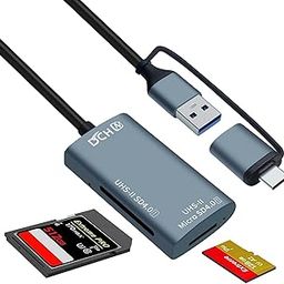 DCHAV UHS-II USB C to SD Card Reader USB 3.0 A OTG Adapter Dual Connector Converter for Micro SD TF SDHC SDXC Microsd Compatible with Computer PC Laptop SD 4.0 Camera Memory Card Android Phone Mac-7