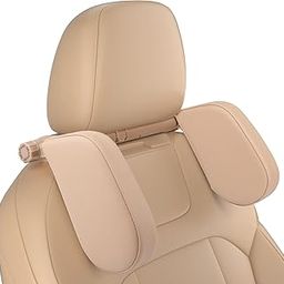 Car Seat Headrest Pillow,Head Neck Support Detachable,Premium Seat Held Pillow,180 Degree Adjustable Both Sides Travel Sleeping Cushion for Kids Adults (Beige)-13