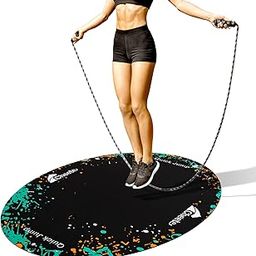 Jump Rope Mat Large Rubber Exercise Mat Rope Skipping Workout Mats for Home Gym Flooring Non-Slip Oval Design for Floor & Rope Protection VR mat-image-5