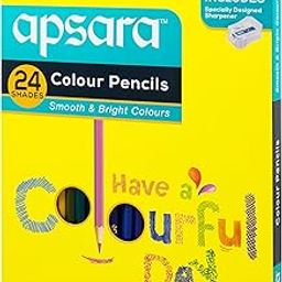 Apsara Colour Pencils | Brilliant colours | Hex Shape | Easy Grip | Superior lead quality | School & college use (24 Full Size)-12