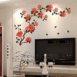 Volxo 75 Cm Floral Branch Antique Flowers' Wall Stickers (Pvc Vinyl, 50 X 70 Cm, Multicolour) Self Adhesive Sticker (Pack Of 1Door, 8 Cms)-image-25