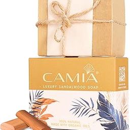 CAMIA - 100% Organic & Luxury Handmade Sandalwood Soap For Bath |Natural Soap For Bathing - Acne, Fungal Infection, Sunburn & Brightens Skin’s Complexion - Natural Soap |Free From Chemical |125gm-image-30