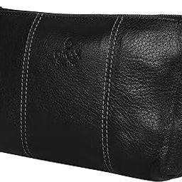 Toiletry Dopp Kit Bag |Black Premium Geniune Leather Travel Pouch |Spacious Inner Compartments |Accessory Grooming or Tech Organizer for Luxury Storage-image-23