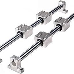 Mssoomm 2Pcs Linear Motion Rod Shaft Slide Guide D 20mm x L 19.69 inch / 500mm + 4Pcs Block Bearings SCS20UU + 4Pcs Aluminum Rail Support SK20 Linear Motion Set Kit for 3D Printer, DIY, CNC-image-17