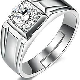 Jewellery Valentine Stylish American Diamond Solitaire Adjustable Ring For Men Boy-image-93