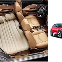 RKPSP Beige Car Bed Mattress for Rest,Travel, Car Back Seat Air Inflation Bed Universal Air Couch with Two Air Pillows, Car Air Pump and 1 Repair Kit for Magnite Universal for All Models-11