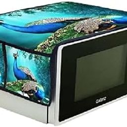 Crosmo Polyester Digital Printed Peacock Microwave Oven Top Cover For 20 Litre. (14 * 34 Inches) (Peacock Pattern), 110 TC,Green-picture-16