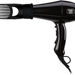 Wahl WPHD4-0024 Super Dry Professional 2400 Watts Styling Hair Dryer with Ionic Technology, Powerful airflow 16 m/s, Secondary thermal fuse, Removable filter, Cool Shot Button Black, 2 Concenrators, 1 Diffuser & 1 Pik for Styling, WPHD4-0024-44