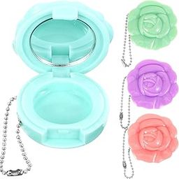FRCOLOR Empty Eyeshadow Palette Rose Shaped Lipstick Case with Mirror Refillable Mini Makeup Box Travel Cosmetics Container Sample Beauty Jars for Powder 4pcs, As Shown, 3.3X3.3CM-37