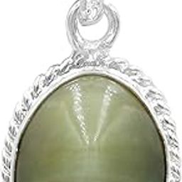 Lab Certified 9.25 Ratti / 8.32 Carat Cat's Eye/Lahsuniya Pendant (Locket) Silver pendant For Men And Women-image-71