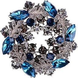 CALANDIS™ Crystal Rhinestone Pearl Brooch Pin Wedding Women Jewelry Corsage Blue | Fashion Jewelry-image-72