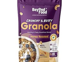 Beyond Food Granola - Honey Roasted | 40% Rolled Oats, 40% Nuts & Seeds | 100% Natural & No Added Sugar | High Protein & Fiber Rich Breakfast Cereal | Crunchy Healthy Snack - 450gm-image-17