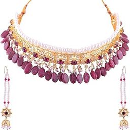 Multi-Colour Gold-Plated Choker for Women and Girls-image-11