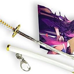 Demon Slayer No Yaiba Samurai Toy Katana Keychain - Metal Key Chain with Alloy Key Ring - Ideal Gift for Kids - Random Color-23