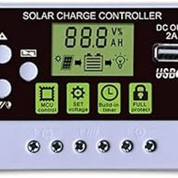 Solar Charge Controller, Intelligent Lithium Battery Regulator for Solar Panel LCD Display with USB Port 12V/24V (10A)-image-90