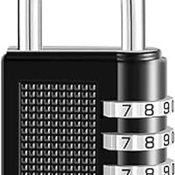 HUDUX 4-Digit Combination Lock, Metal Number Padlock, Resettable PIN for Luggage, Travel Bag, Door, Tool Box, Multicolour-image-50