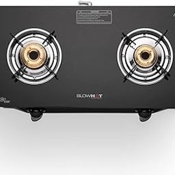 BLOWHOT 2 Burners Gas Stove Manual Ignition Brass Burners, Black Powder Coated Body ISI certified 1 Year General Warranty By Blowhot By Blowhot Burner And Gas stove Valves - 2 Years (Ruby)-image-56