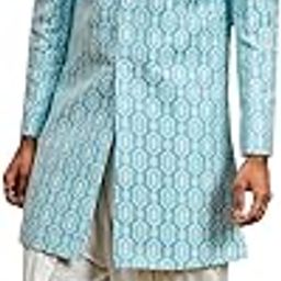 Men's Viscose Sherwani Set - Imported Jacquard Fabric Designer Indowestern And Dhoti For Men-image-84