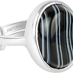 Arihant Gems and Jewels® Sulemani Hakik 11.25 Ratti Astrological Certified Gemstone with 925 Sterling Silver Hallmark Adjustable Ring for Men & Women | Unisex Ring-image-35