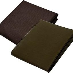KUNDAN SULZ GWALIOR Men's Cotton Shirt & Trouser Fabric Combo Set (Un-Stitch; 1.20 & 2.25 Meter: Dark Brown & Military Green)-image-73