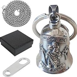CartHome 4 PCS Set Guardian Bell for Bike, Guardian Bell Keychain,Bike Bell for Motorcycle Includes Chain and Box Suitable for Long Rides and High-Risk Journeys-picture-18
