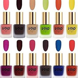 Volo Velvet Dull Matte Nail Polish Combo in Wholesale Rate(Dark Peach, Dark Wine, Skin Nude,Magenta, Maroon, Passion Pink, Dark Coffee, Blue, Coral 96 ml) Pack of 12-image-33