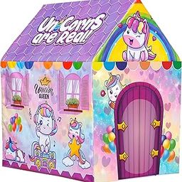 Zest 4 Toyz Unicorn Foldable Tent House for Girls 5+ Years - Hut Style, Pink, 110 cm-52