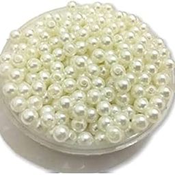 Aanya Pearls Beads For Craft Jewellery Embroidery Making Purpose Round Shape 200 Pieces (6Mm, 200 Pcs) - White-picture-11